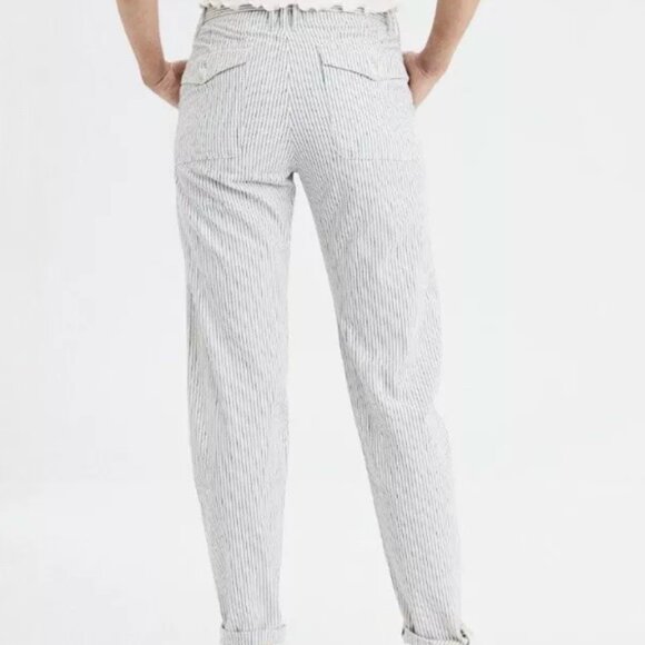 American Eagle Hi-Rise Tapered Striped Pant Sz 6 - Picture 2 of 6